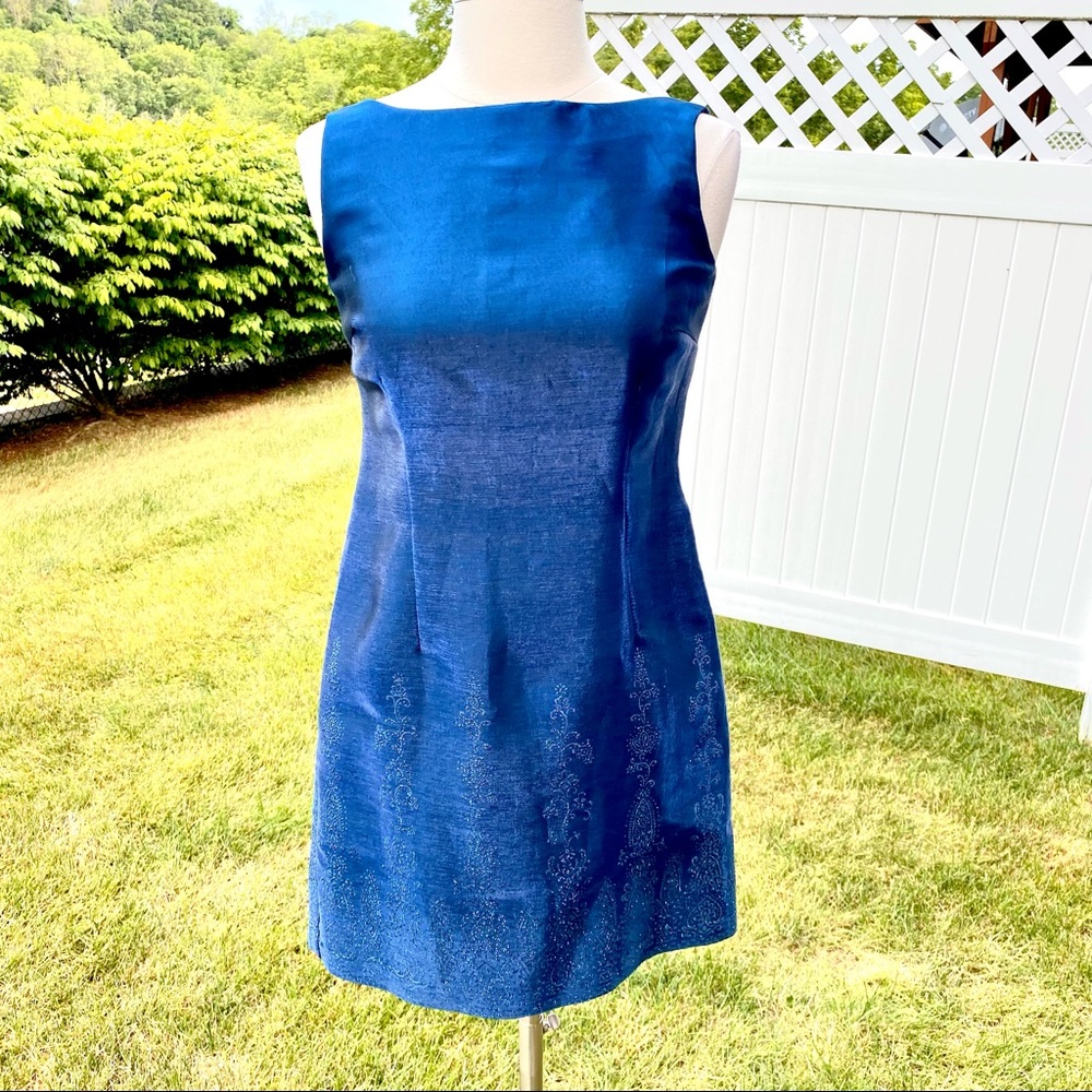 CDC Petite Sleeveless Shiny Glitter Sheath Dress Size 8